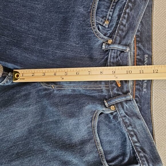 Banana Republic Jeans Men's 33 x 32 Straight Leg Indigo Blue Denim Relaxed EUC - Picture 5 of 15